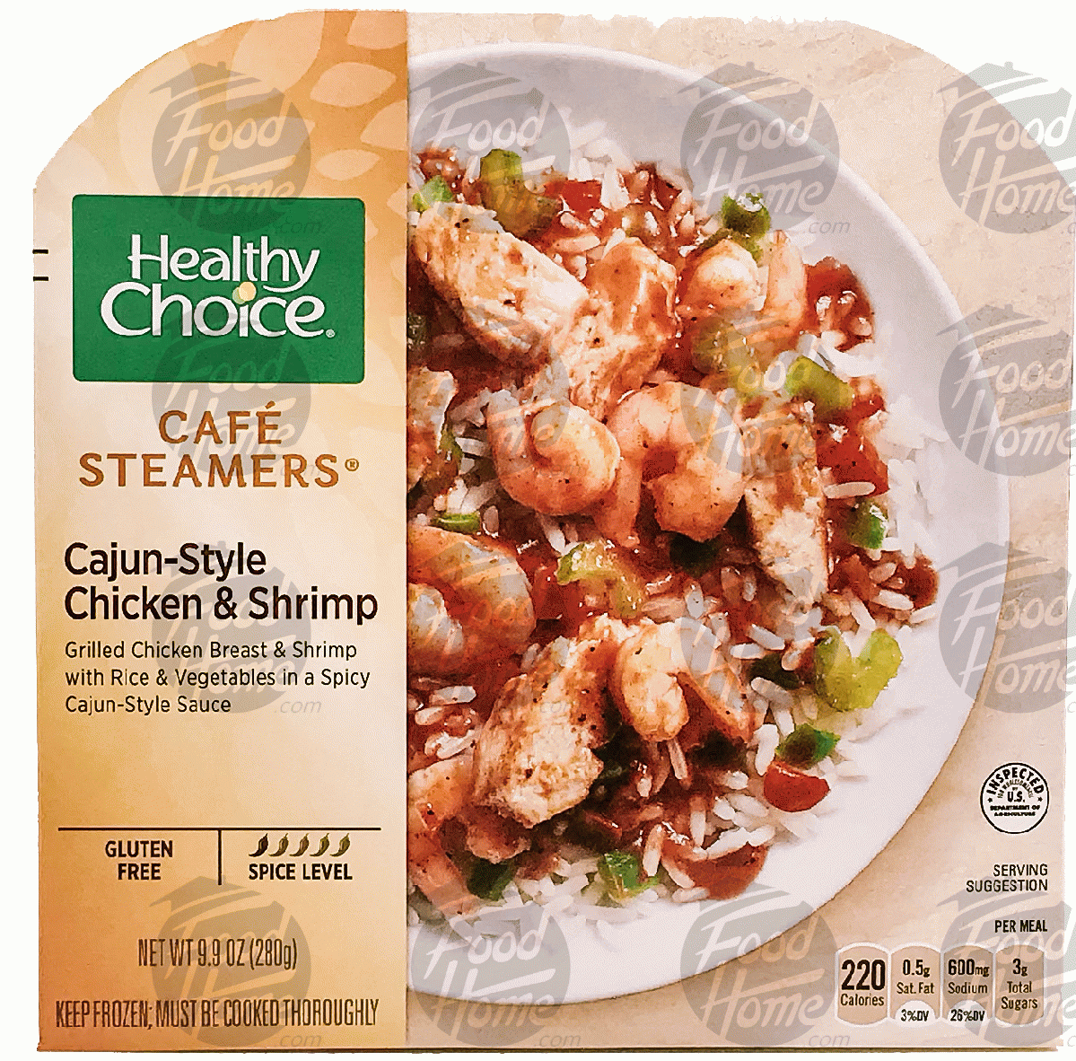 Healthy Choice Cafe Steamers cajun style chicken & shrimp with rice and vegetables entree Full-Size Picture